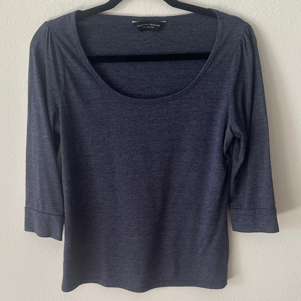 Dorothy Perkins Dark Blue 3/4 Sleeve Top